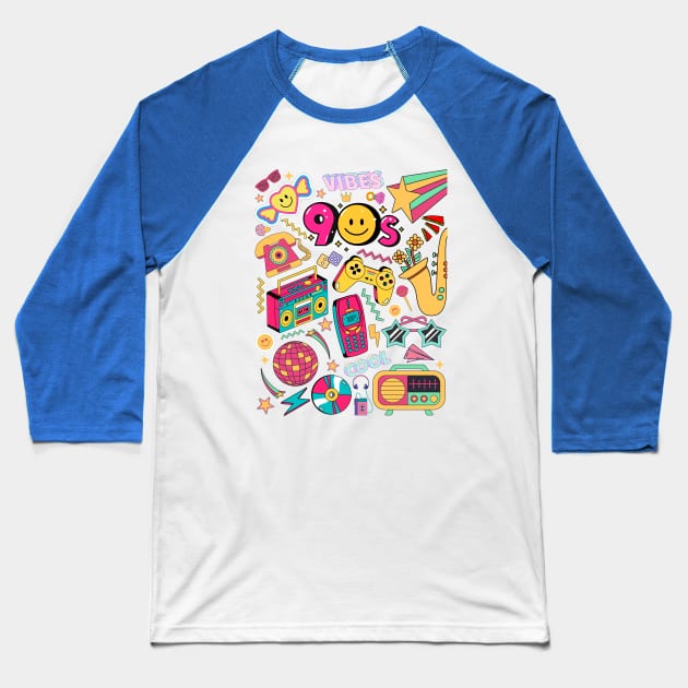 90s Retro Things Baseball T-Shirt by PARABDI